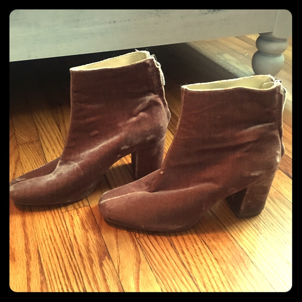 Blush Velvet Booties